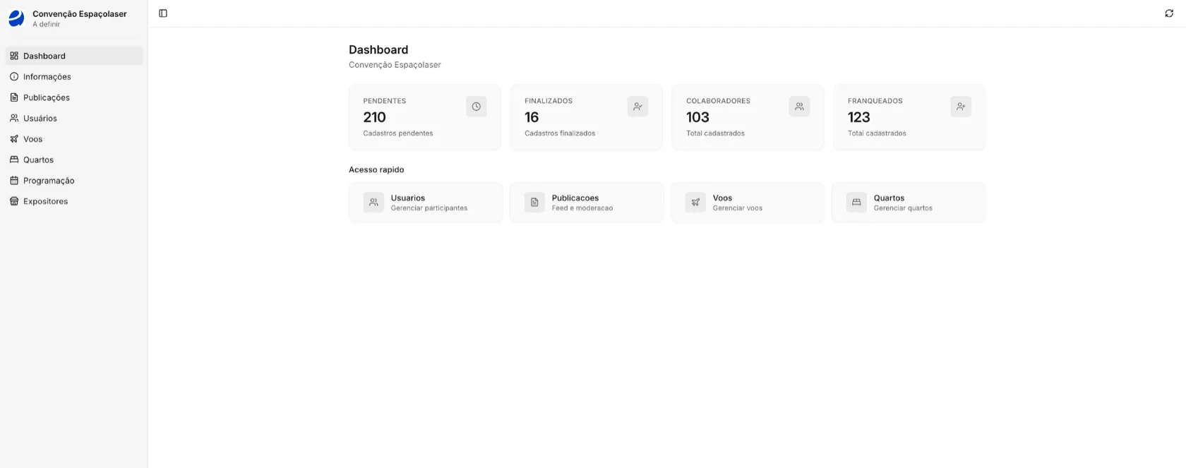 Convenção Espaçolaser 2026: app completo do RSVP ao pós-evento